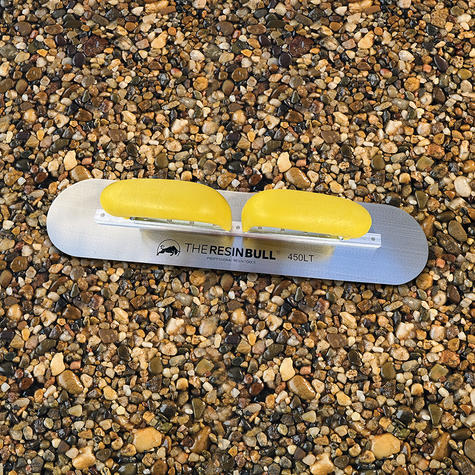 Yellow handled resin bull trowel for resin bound 