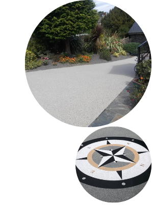 Grey & Silver Resin Driveway And Driveway Compass Design