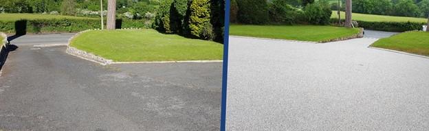 Before and After customer resin driveway