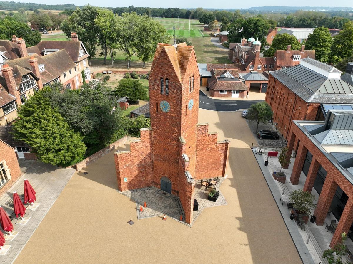 Over head photo of Radley College campus with DALTEX dune surfacing 