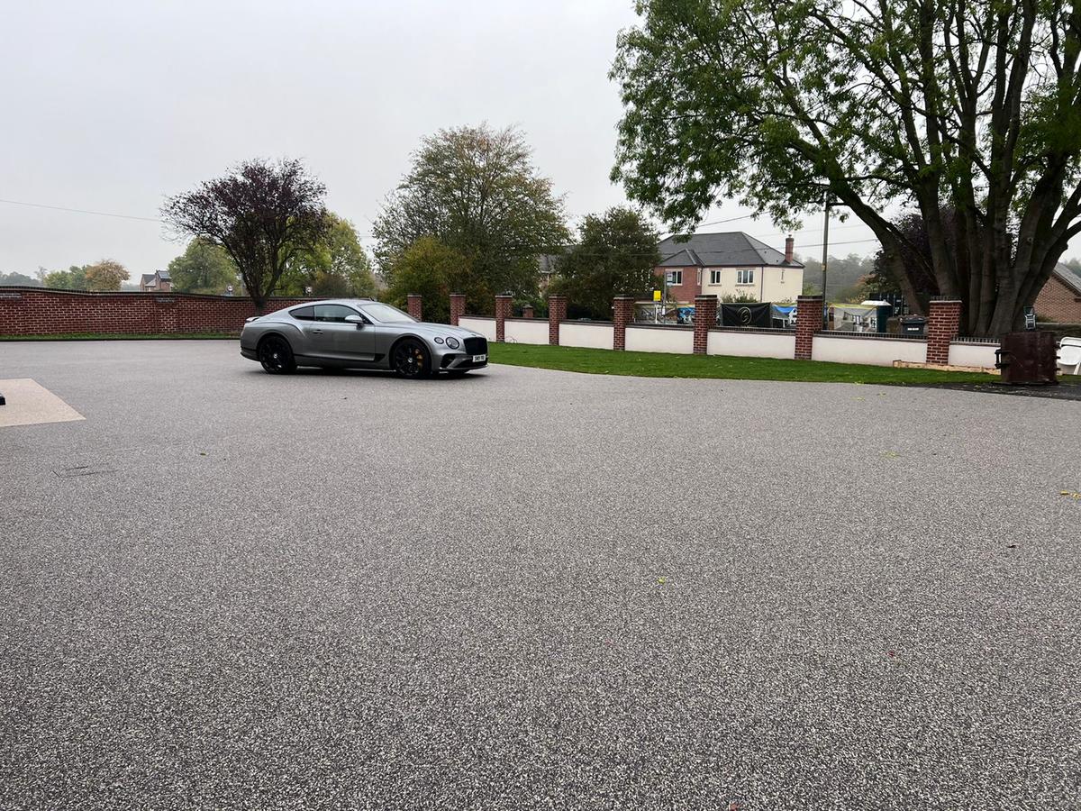 resin bound driveway and car 