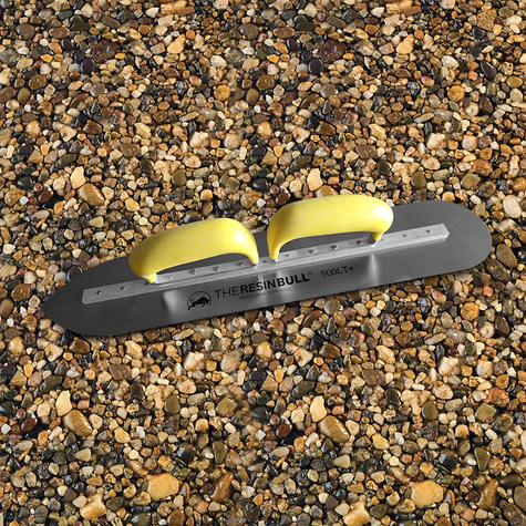 Yellow handled resin bull trowel for resin bound 